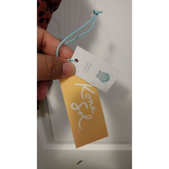 NWT Kona Sol Brown spotted Ruched full coverage swimsuit - Picture 3 of 8